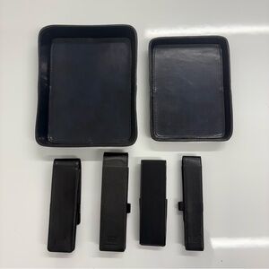 Montblanc Black Leather Desk Organizer & Pen Case Set Luxury Office Accessories